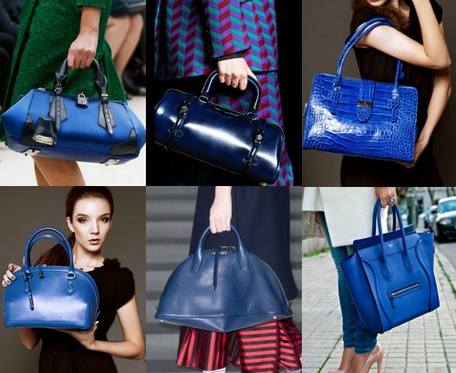 Какие синие сумки в моде?