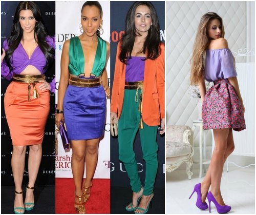 Общие правила сочетания фиолетового цвета в одежде