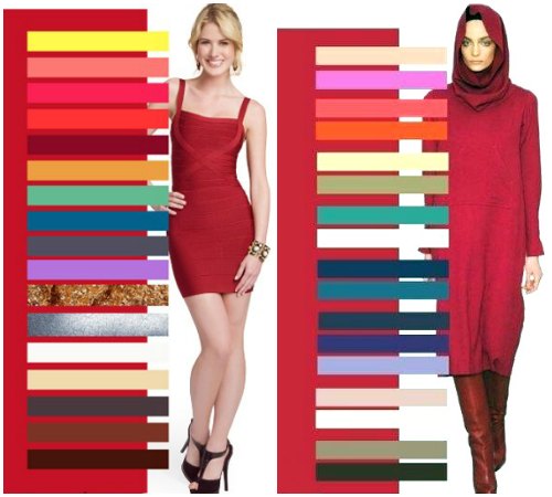 Сочетание красного цвета в одежде