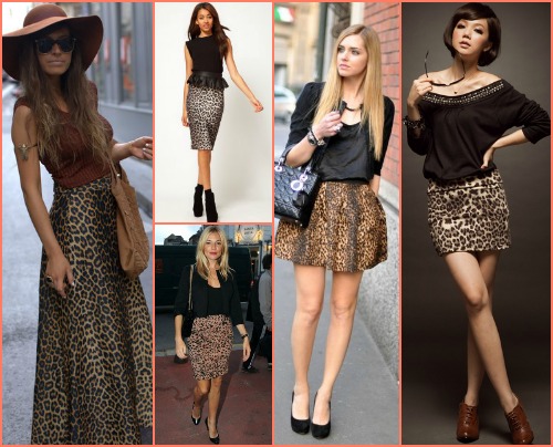 Леопардовую юбку какой длины надеть?