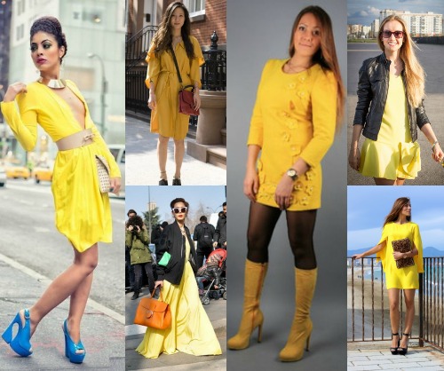 С чем еще носить желтое платье?