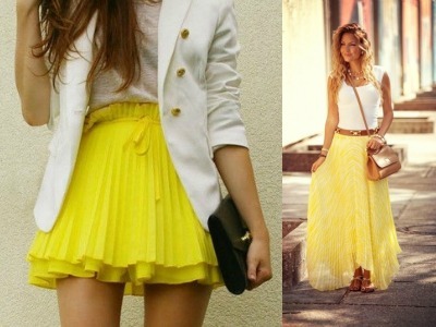 С чем носить желтую юбку?