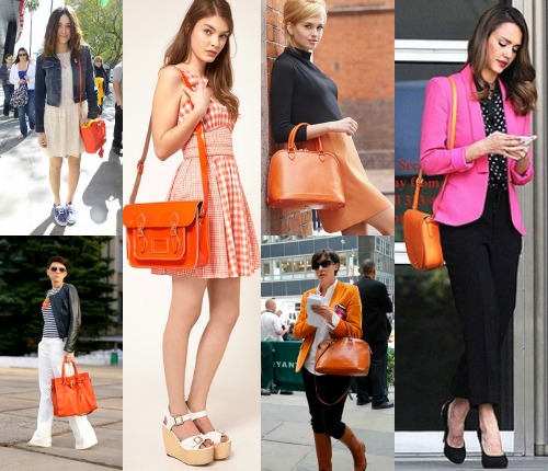 С какими вещами можно носить оранжевую сумку?