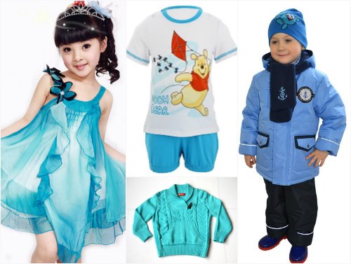 Голубой цвет в детской одежде