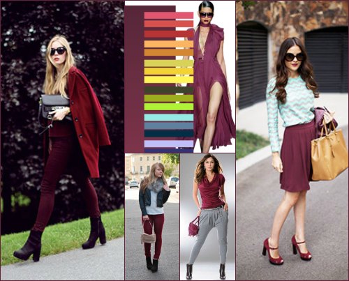 С какими цветами носить бордовый: 5 самых стильных сочетаний