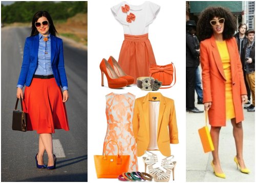 Сочетание оранжевого цвета в одежде
