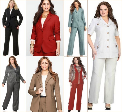 Брючные деловые костюмы для полных женщин: модные тенденции